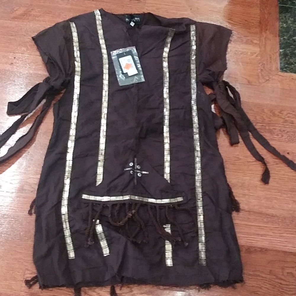 Patrizia Pepe Firenze brown top with embroidery